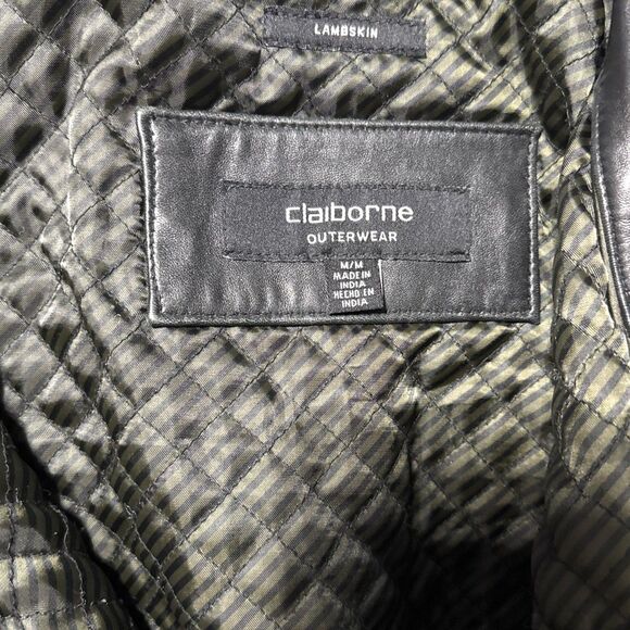 Claiborne Outerwear Men’s M Leather Lambskin RN 94468 W/polyester Lining Work - Picture 4 of 13
